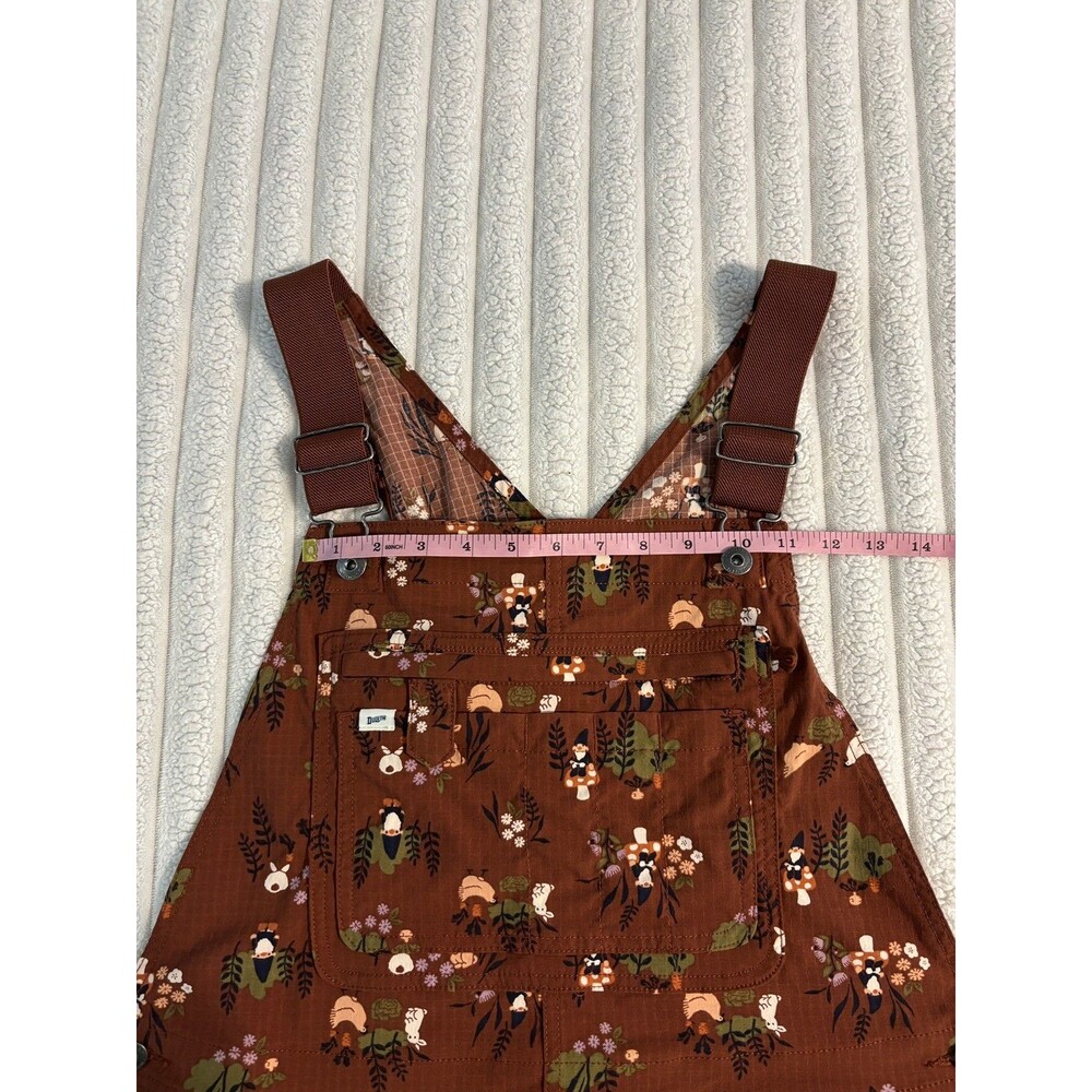 Duluth Trading Heirloom Gardening Bib Overalls Gnome chickens Large 31” Inseam - Picture 10 of 16